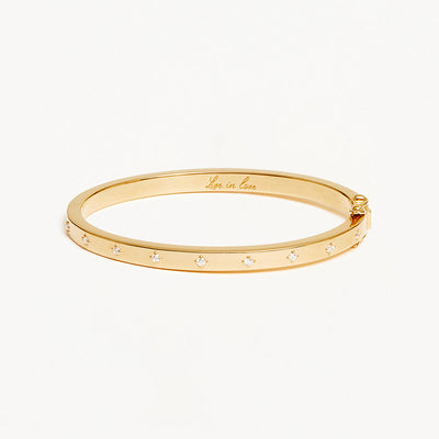 By Charlotte Live in Love Hinged Bracelet, Gold
