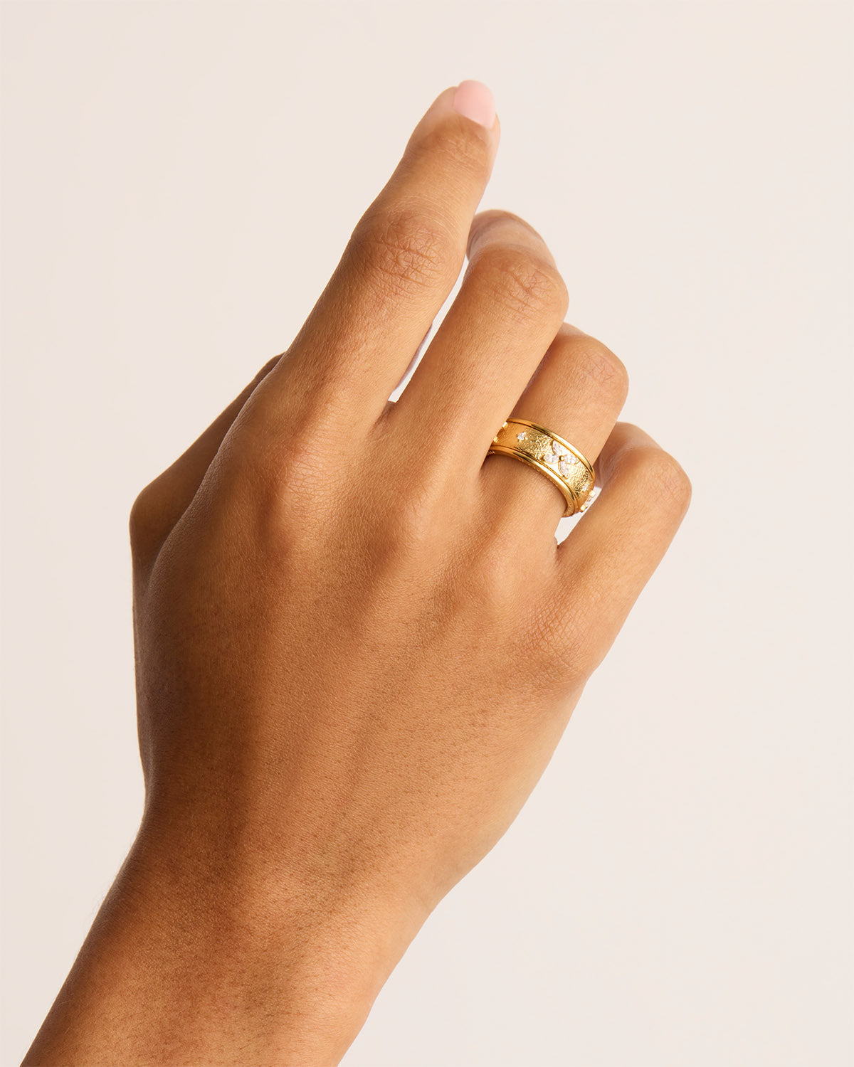 By Charlotte No Rain No Flowers Spinning Meditation Ring, Gold
