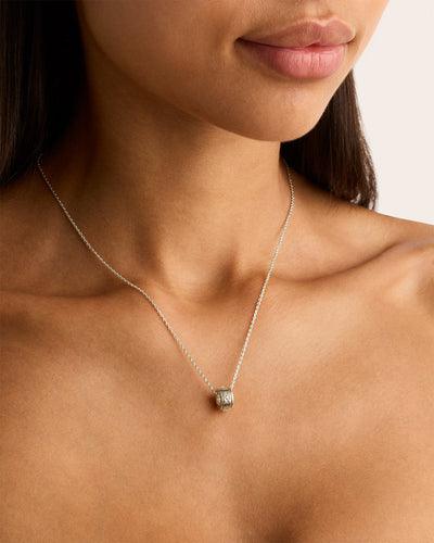 By Charlotte I Am Loved Spinning Meditation Necklace, Silver