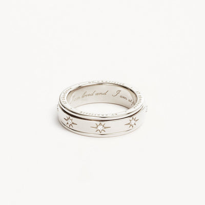 By Charlotte I Am Loved Spinning Meditation Ring, Silver