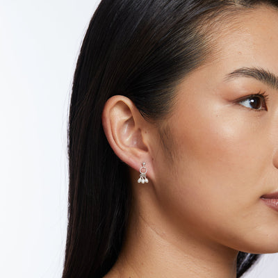 Alana Maria Mila Pearl Earrings, Silver