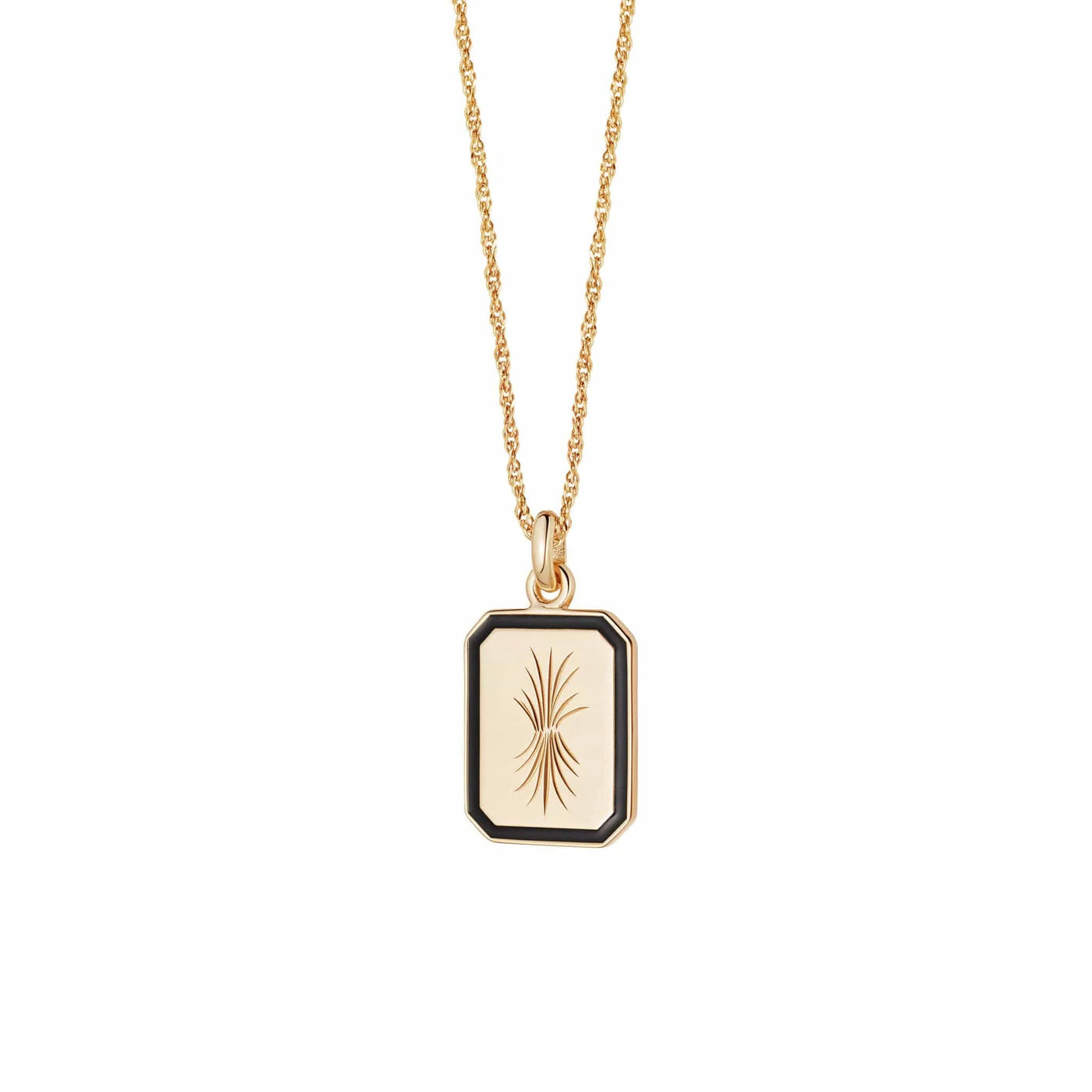 Daisy London Bold Engraved Enamel Necklace, Gold