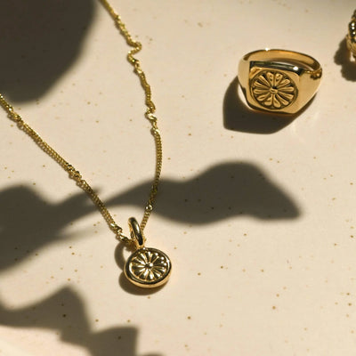Daisy London Daisy Bloom Mini Pendant Necklace, Gold