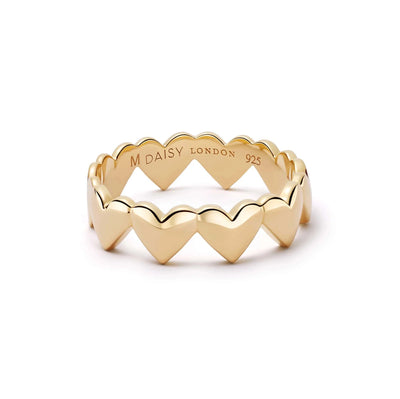Daisy London Heart Crown Band Ring, Gold