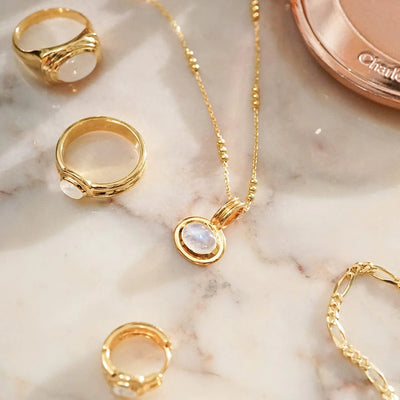 Daisy London Moonstone Pendant Necklace, Gold