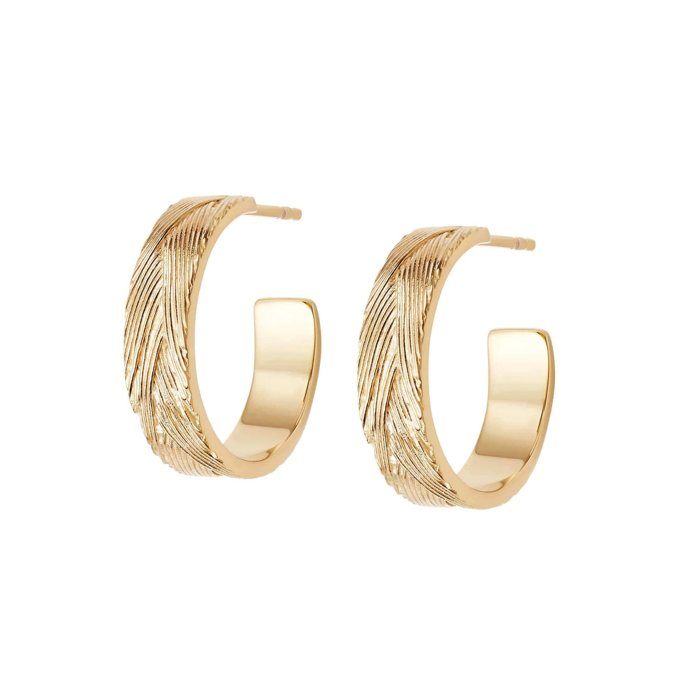 Daisy London Woven Texture Hoop Earrings, Gold