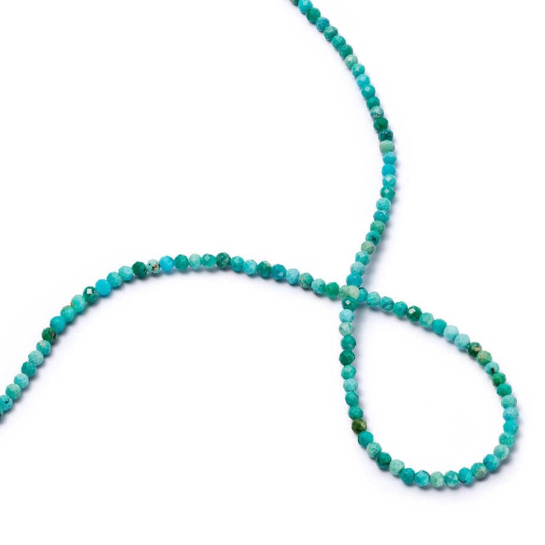 Daisy London Turquoise Mini Beaded Necklace, Gold