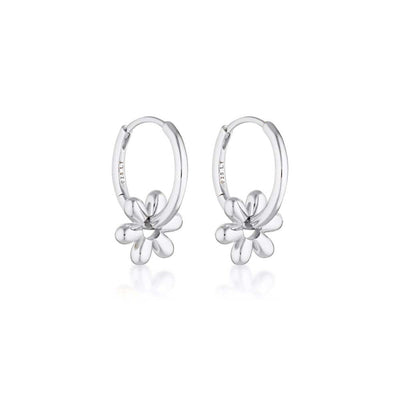 Linda Tahija Daisy Huggie Hoop Earrings, Gold or Silver