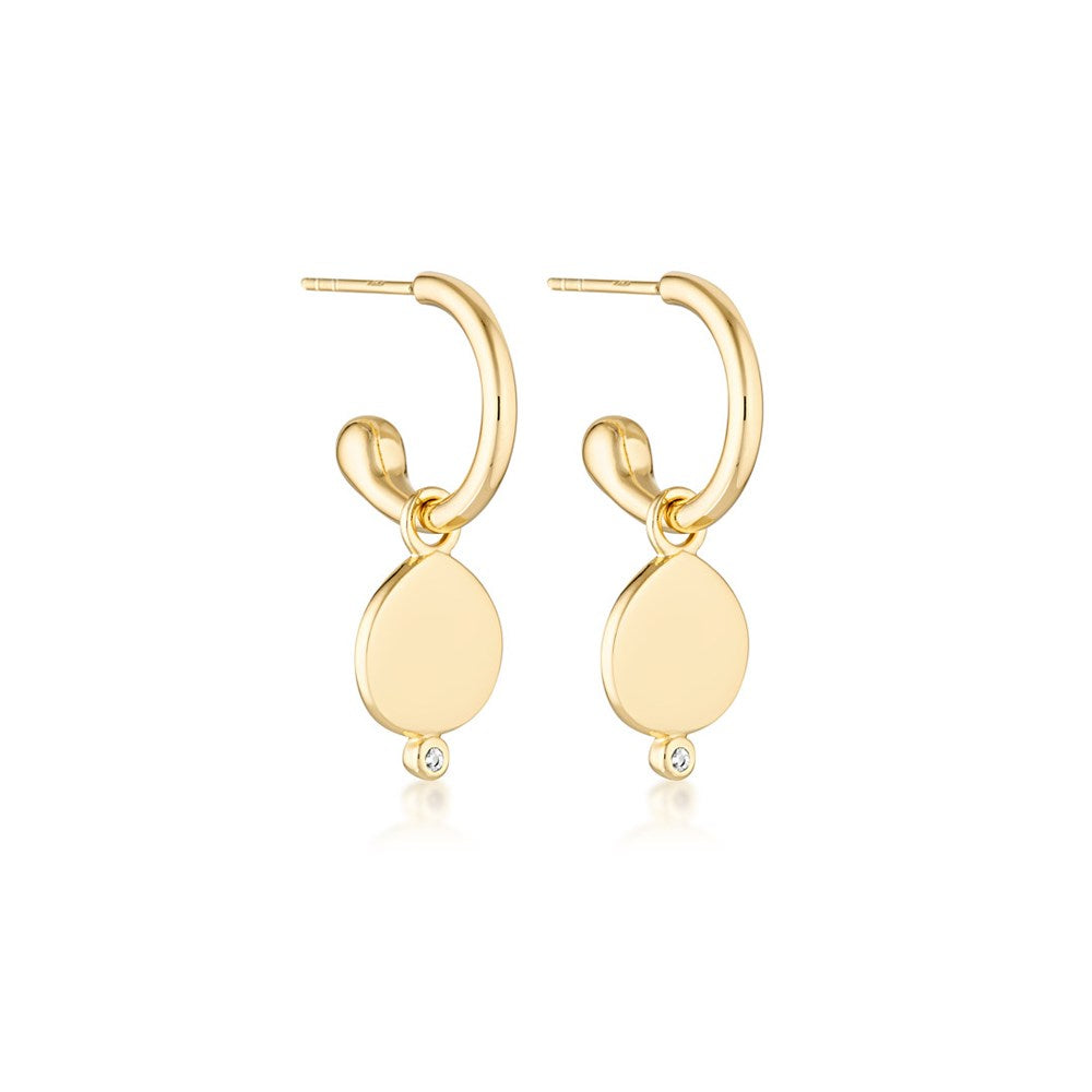 Linda Tahija Field Hoop Earrings, Gold