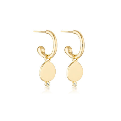 Linda Tahija Field Hoop Earrings, Gold