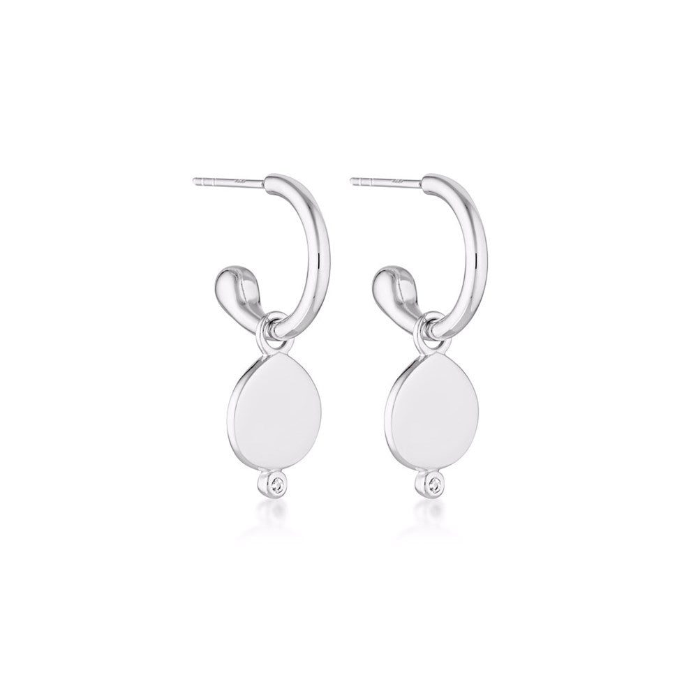 Linda Tahija Field Hoop Earrings, Silver