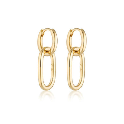 Linda Tahija Huggie Linked Hoop Earrings, Gold or Silver