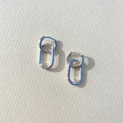Linda Tahija Huggie Linked Hoop Earrings, Gold or Silver