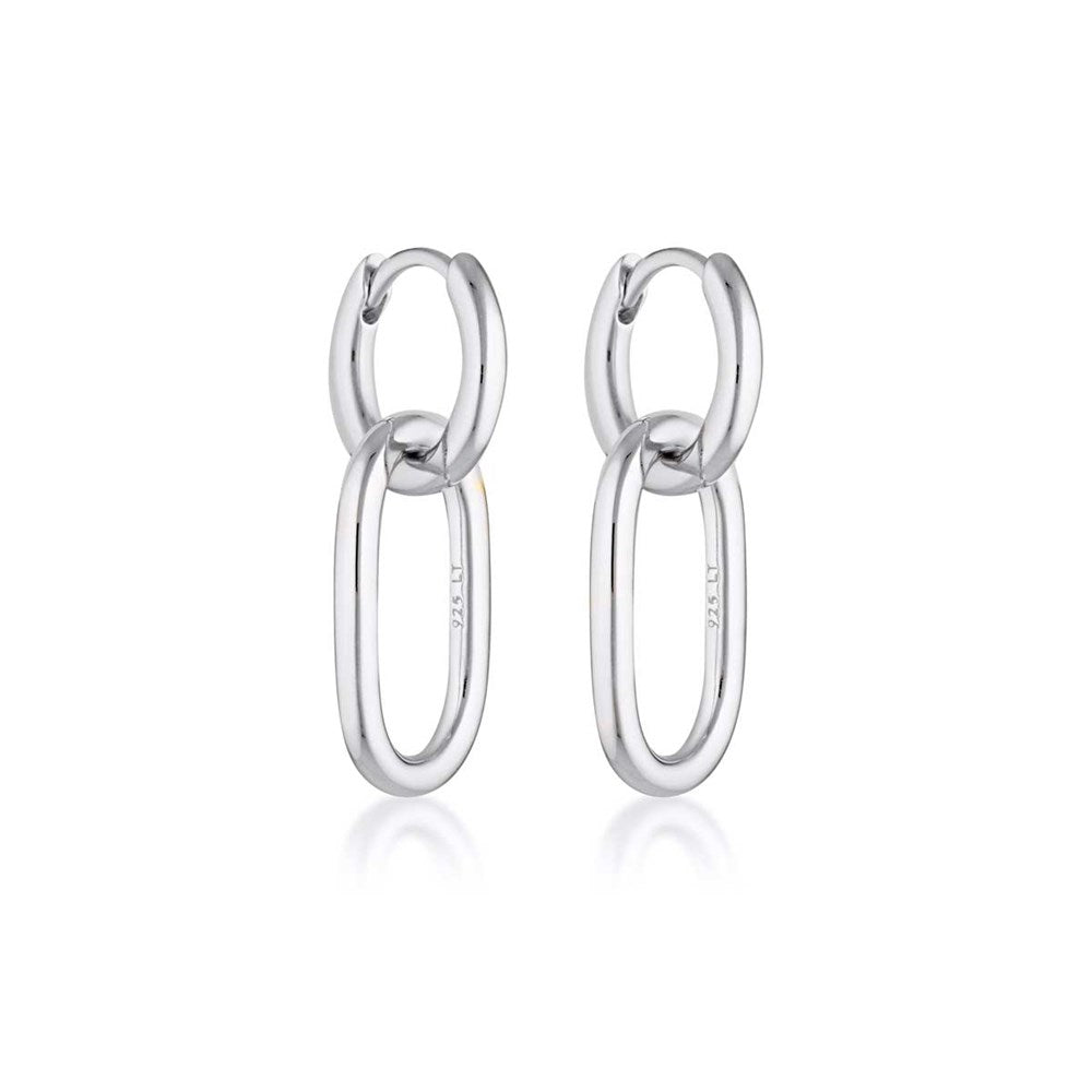 Linda Tahija Huggie Linked Hoop Earrings, Gold or Silver