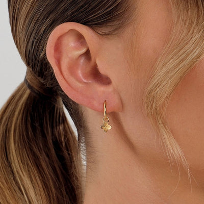 Linda Tahija Hydrangea Charm Hoop Earrings, Silver