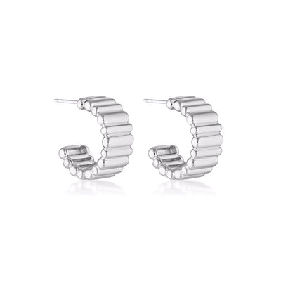 Linda Tahija Linea Hoop Earrings, Silver