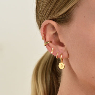 Linda Tahija The Luminaries Hoop Earrings, Gold