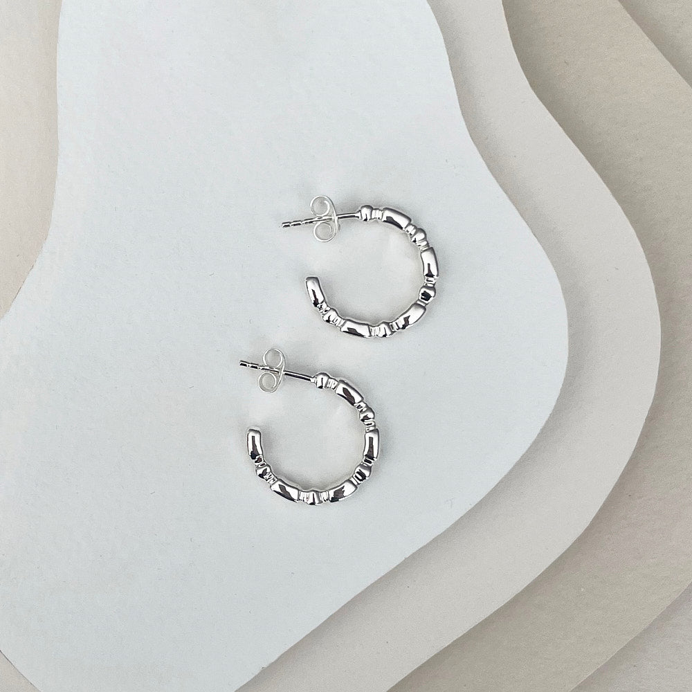 Linda Tahija Verge Hoop Earrings, Silver