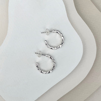Linda Tahija Verge Hoop Earrings, Silver