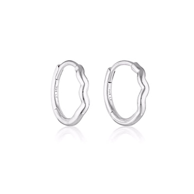 Linda Tahija Wave Huggie Hoop Earrings, Silver