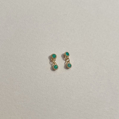 Linda Tahija Green Onyx Meteor Stud Earrings, Gold