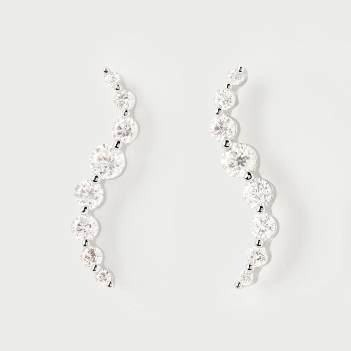 PD Paola Fine 18k Diamond and White Gold Venus Stud Earrings