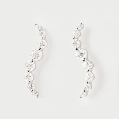 PD Paola Fine 18k Diamond and White Gold Venus Stud Earrings