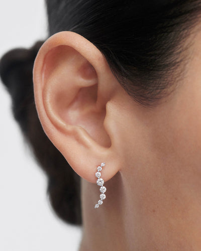 PD Paola Fine 18k Diamond and White Gold Venus Stud Earrings