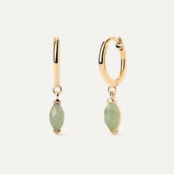 PD Paola Green Aventurine Nomad Hoops, Gold