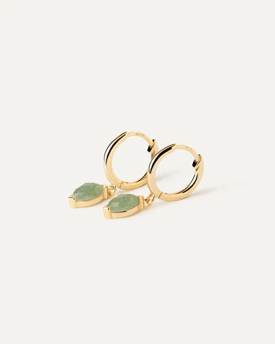 PD Paola Green Aventurine Nomad Hoops, Gold