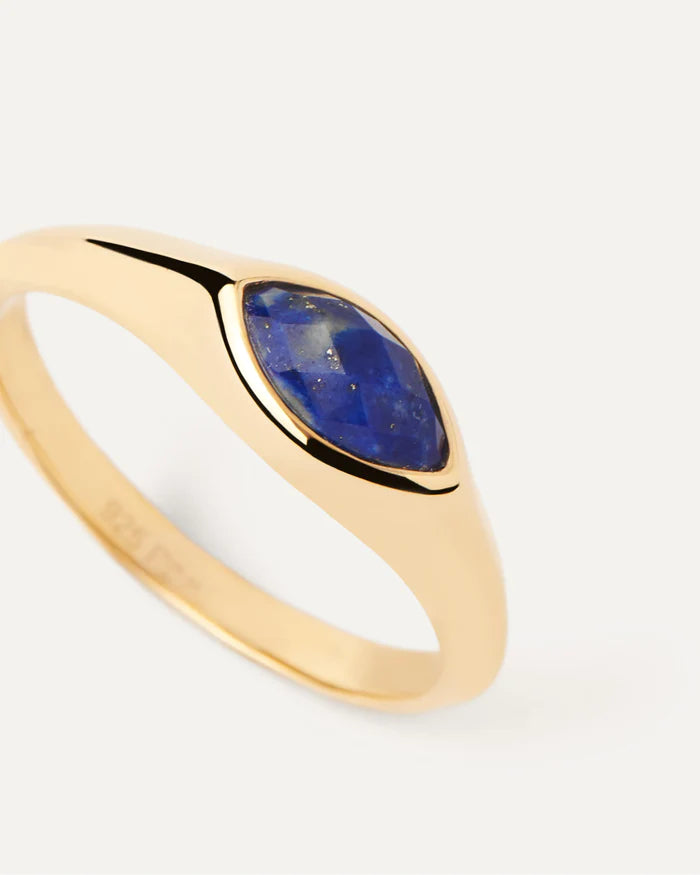 PD Paola Lapis Lazuli Nomad Stamp Ring, Gold
