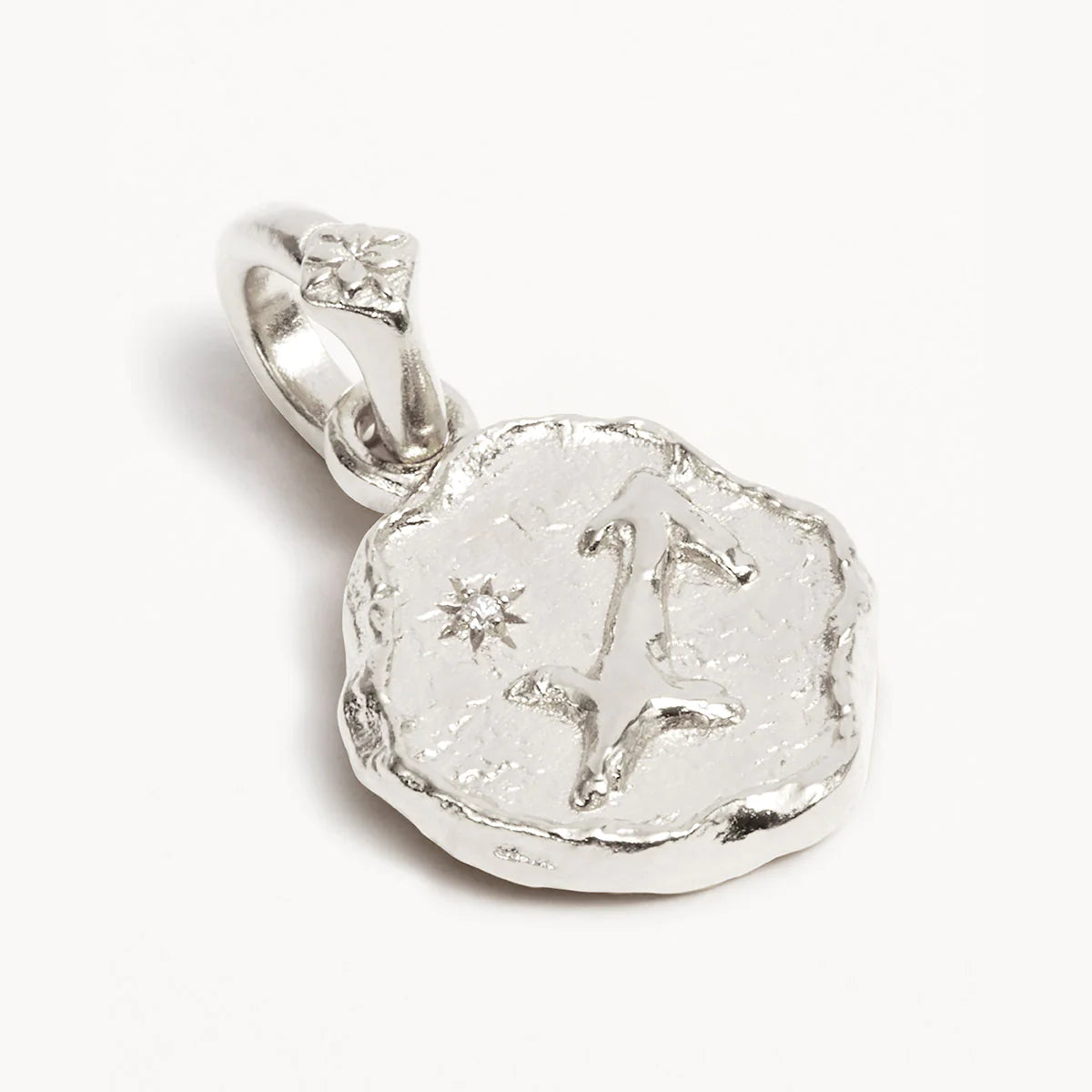 By Charlotte Cosmic Love Reversible Zodiac Pendant, Silver