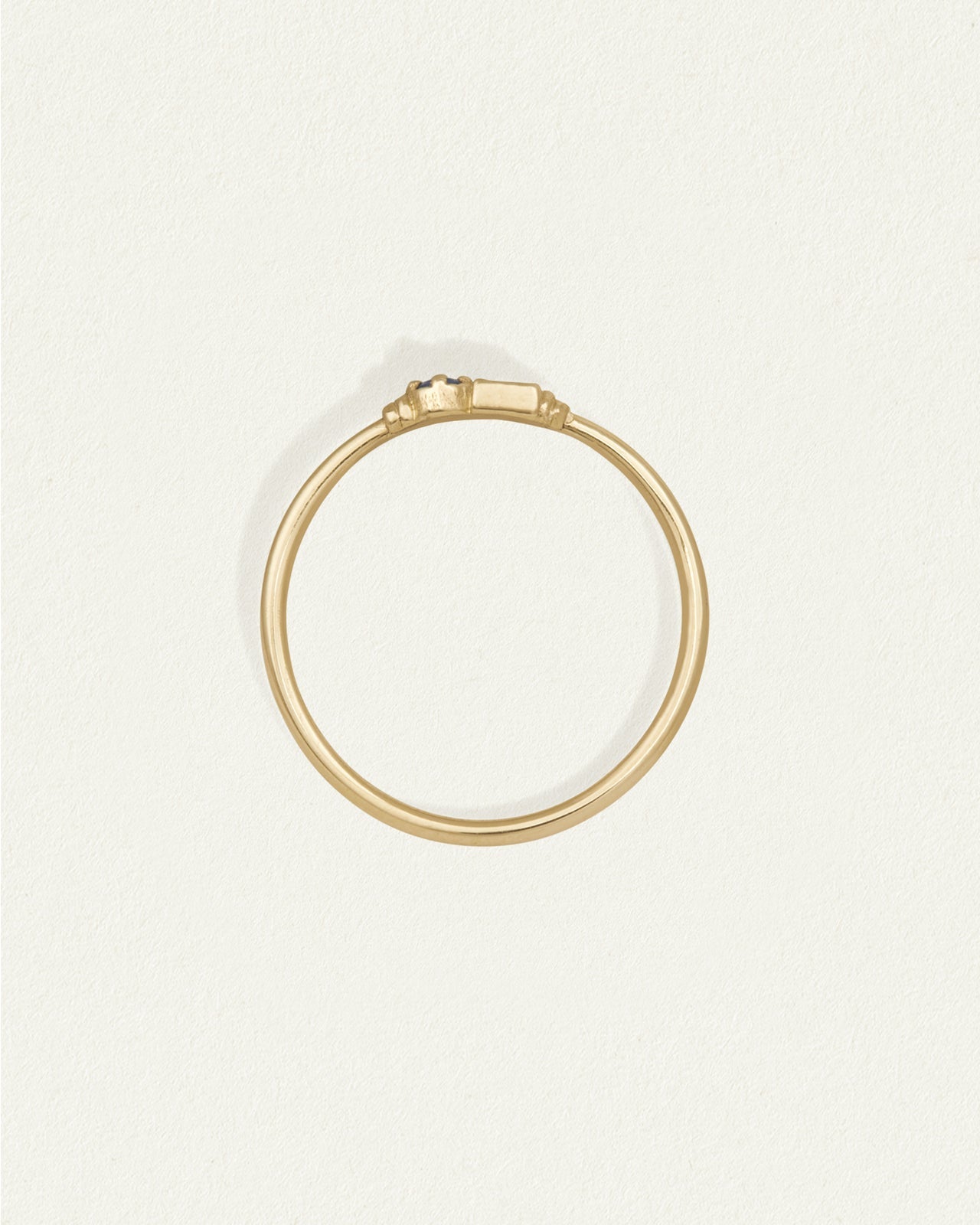 Temple of the Sun Solid Gold Lenci Ring, Diamond & Sapphire