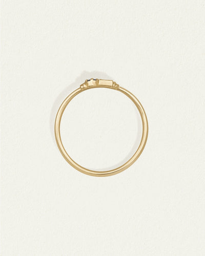Temple of the Sun Solid Gold Lenci Ring, Diamond & Sapphire
