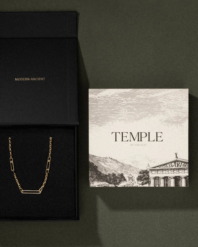 Temple of the Sun Sura Emerald Necklace, Gold