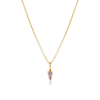 Linda Tahija Binary Gemstone Necklace, Amethyst, Gold or Silver