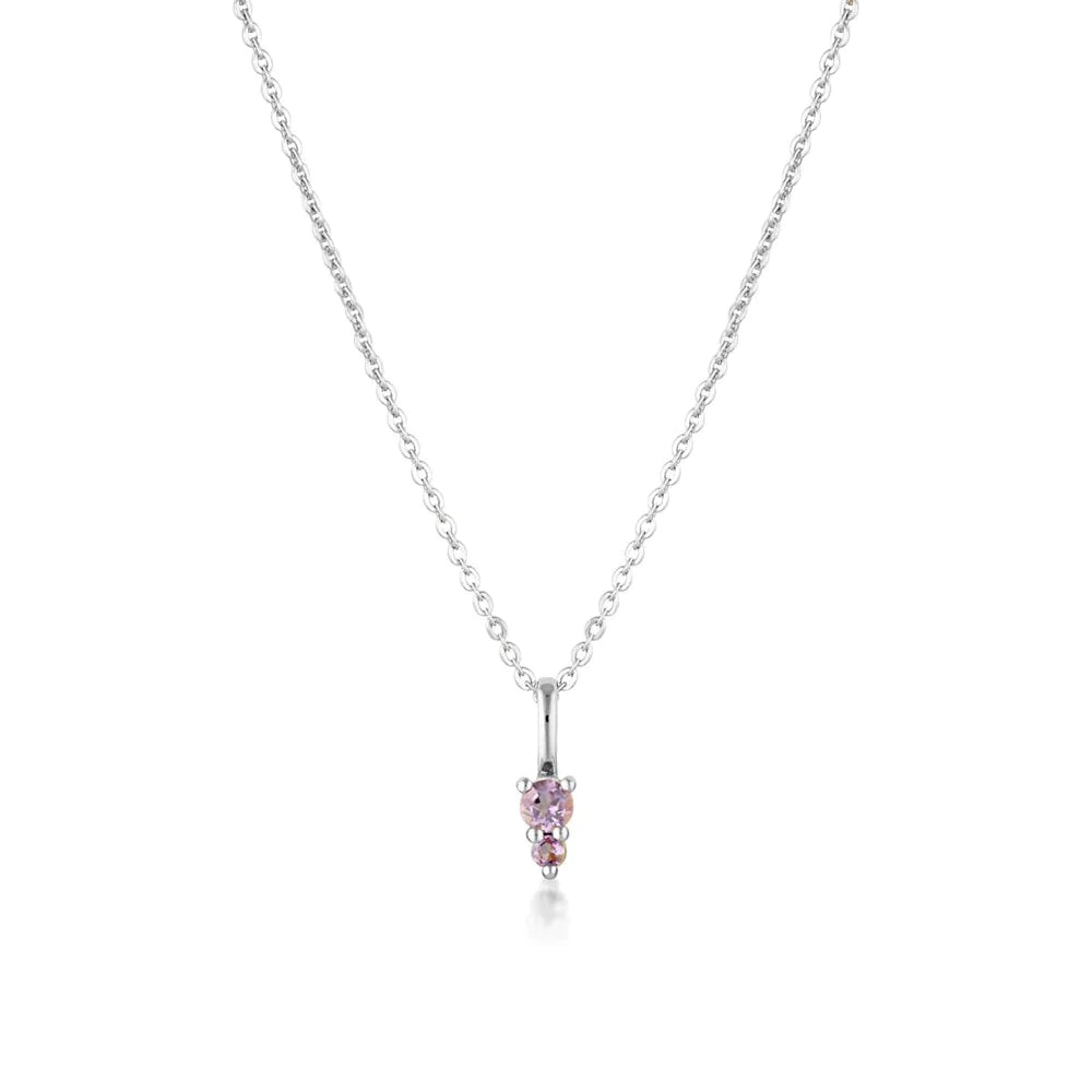 Linda Tahija Binary Gemstone Necklace, Amethyst, Gold or Silver