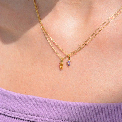 Linda Tahija Binary Gemstone Necklace, Opal, Gold or Silver