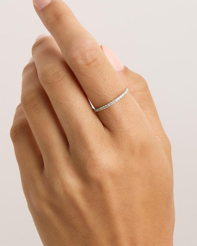 By Charlotte 14k White Gold Diamond Halo Ring