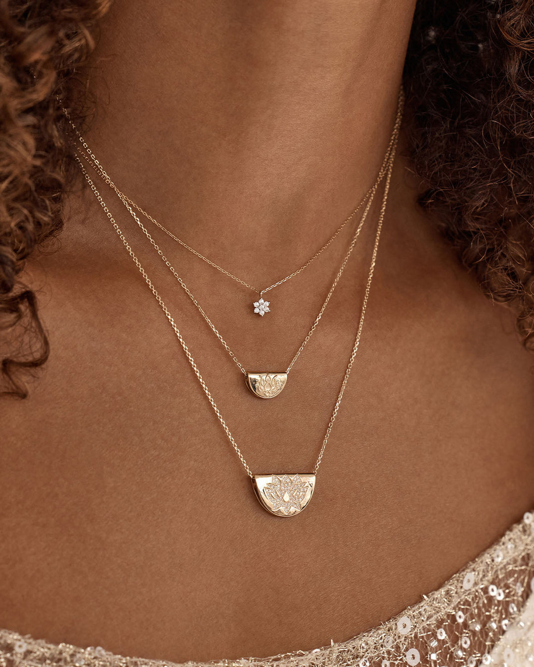 By Charlotte 14k Gold Mini Lotus Necklace – Lily and Mitchell