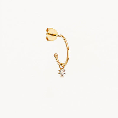 By Charlotte 14k Gold Sweet Droplet Diamond Single Hoop Earring