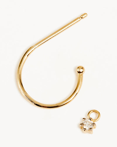 By Charlotte 14k Gold Sweet Droplet Diamond Single Hoop Earring
