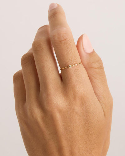 By Charlotte 14k Gold Sweet Droplet Diamond Ring