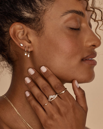 By Charlotte 14k Gold Sweet Droplet Diamond Ring