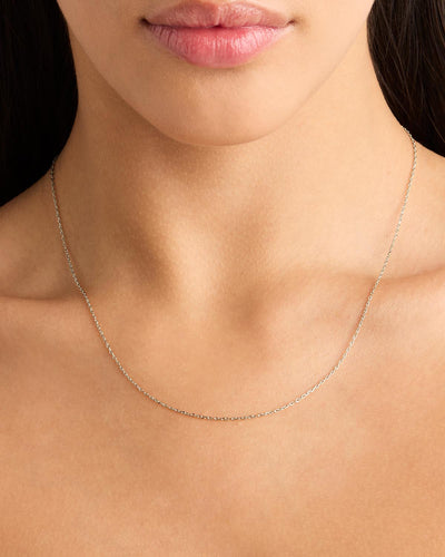 By Charlotte 14k White Gold 18" Signature Chain Necklace
