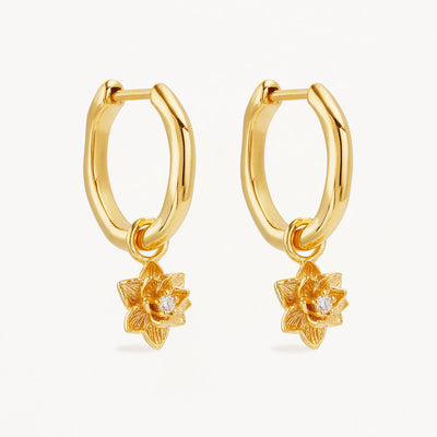 By Charlotte Bloom Within Lotus Hoops, Gold