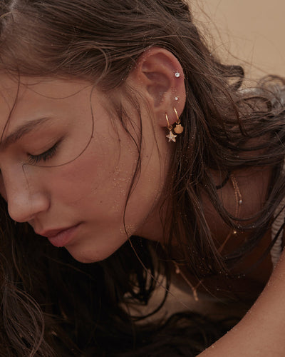 By Charlotte By the Shore Shell Hoops, Gold