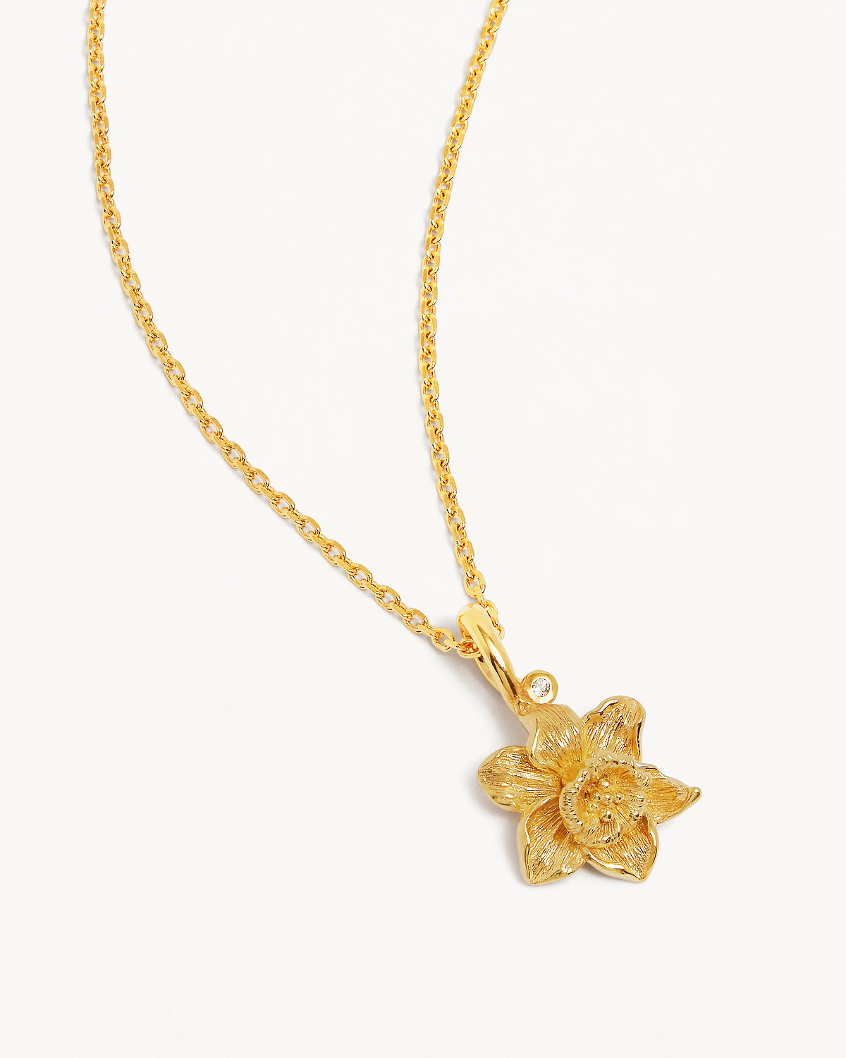 By Charlotte Birth Flower Necklace Daffodil - March, Gold