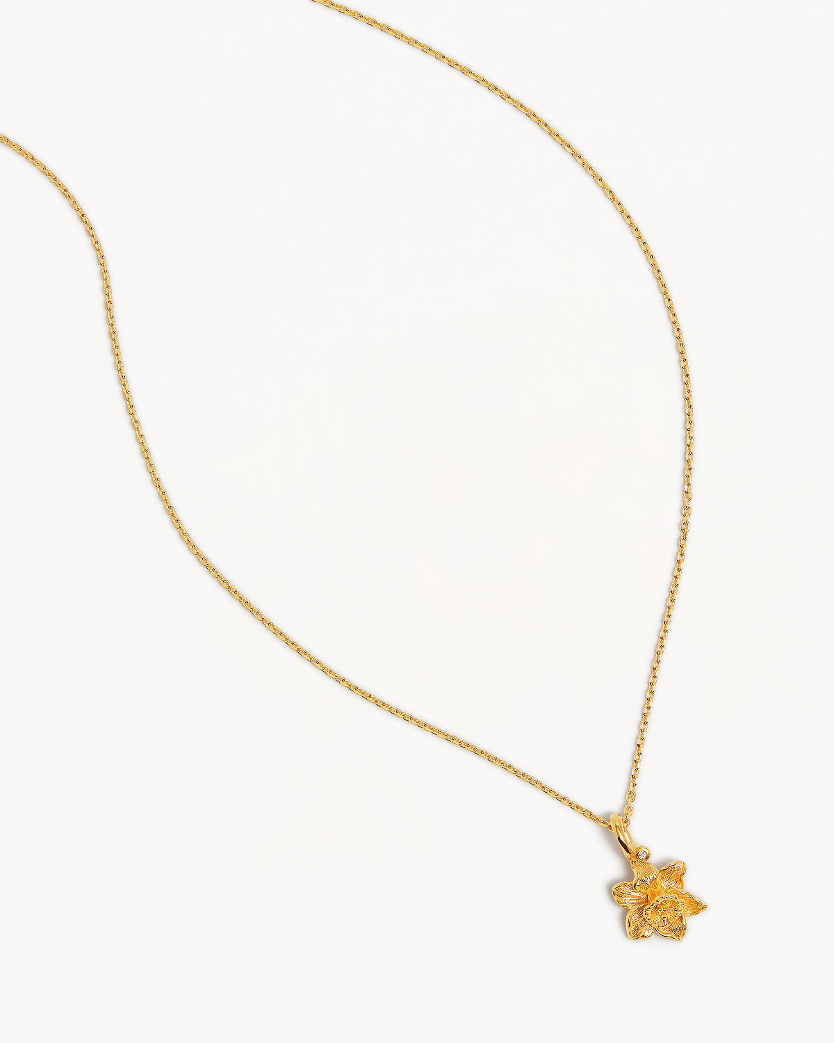 By Charlotte Birth Flower Necklace Daffodil - March, Gold