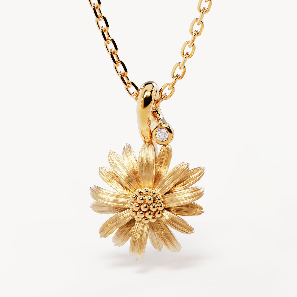 By Charlotte Birth Flower Necklace Daisy - April, Gold